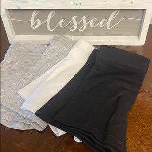 Kids Basic Cotton Leggings - Black, White & Gray